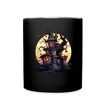 Costume d’Halloween cool - Château effrayant - Mug uni - noir - Devant
