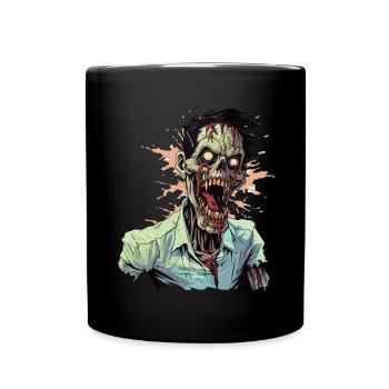 Cooles Halloween -Kostüm - Gruseliger Zombie - Tasse einfarbig - Schwarz - Vorne
