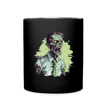 Cooles Halloween -Kostüm - Gruseliger Zombie - Tasse einfarbig - Schwarz - Vorne