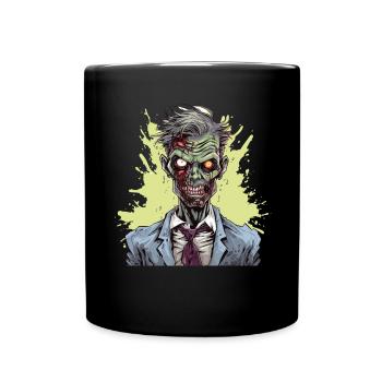 Cooles Halloween -Kostüm - Gruseliger Zombie - Tasse einfarbig - Schwarz - Vorne