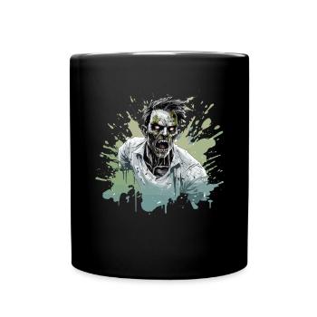 Cooles Halloween -Kostüm - Gruseliger Zombie - Tasse einfarbig - Schwarz - Vorne