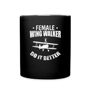 Female Wing Walker Do it Better Hobby - Tasse einfarbig - Schwarz - Vorne