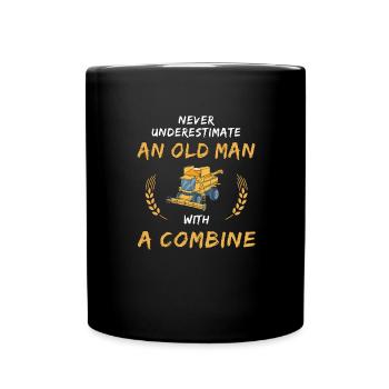 Never underestimate a man with a combine - Full Colour Mug - black - Front