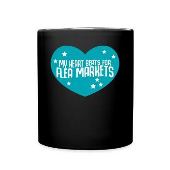 Trödelmarkt Spruch Flohmarkt Händler - Tasse einfarbig - Schwarz - Vorne