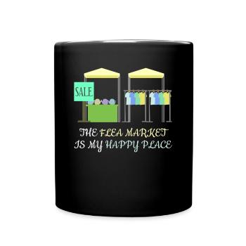 Trödelmarkt Flohmarkt Händler - Tasse einfarbig - Schwarz - Vorne