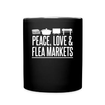 Flohmarkt lustig Händler Trödelmarkt - Tasse einfarbig - Schwarz - Vorne