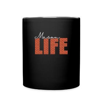 Mason Life Profession Craftsman - Full Colour Mug - black - Front