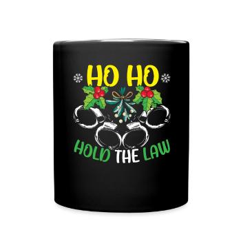 Ho Ho Keep the Law Santa Police Christmas - Full Colour Mug - black - Front