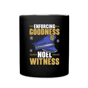 Application de la gentillesse Noël Témoin Police Noël - Mug uni - noir - Devant