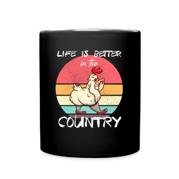 La vie est meilleure à la campagne - Mug uni - noir - Devant