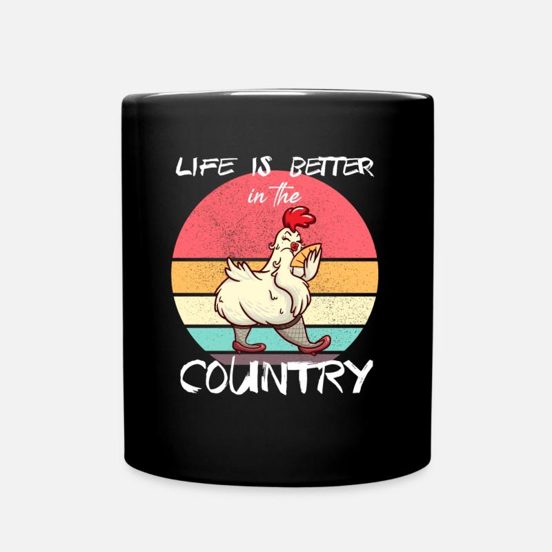 Life Is Better In The Country - Tasse einfarbig - Schwarz