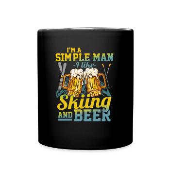 I'm A Simple Man I Love Skiing And Beer Gift - Tasse einfarbig - Schwarz - Vorne
