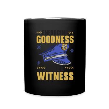 Faire respecter le bon témoin Noel Police Weihnach - Mug uni - noir - Devant
