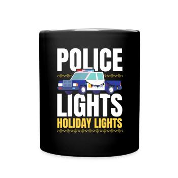 Police Lights Holiday Joys Police Noël - Mug uni - noir - Devant