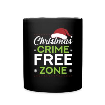 Christmas Crime-Free Zone Santa Police - Full Colour Mug - black - Front