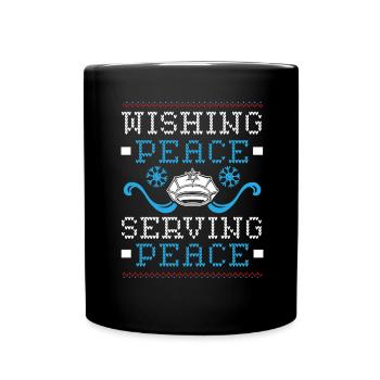 Paix vœux Servir Paix Père Noël Police W - Mug uni - noir - Devant