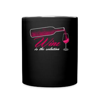 Wine Wine Drinker Party Red Wine - Full Colour Mug - black - Front