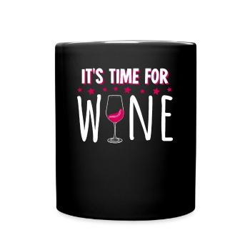 Vino wine wine drinker - Full Colour Mug - black - Front