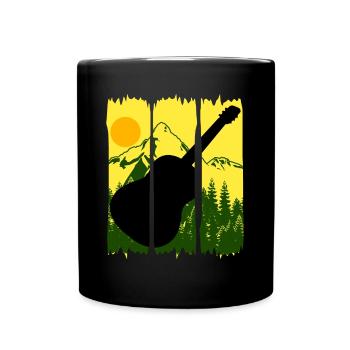 Guitar Nature Hiking Music Guitarist - Full Colour Mug - black - Front
