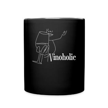 Vino wine drinker wine - Full Colour Mug - black - Front
