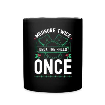 Décorez les couloirs avec une dent de sourire saine - Mug uni - noir - Devant