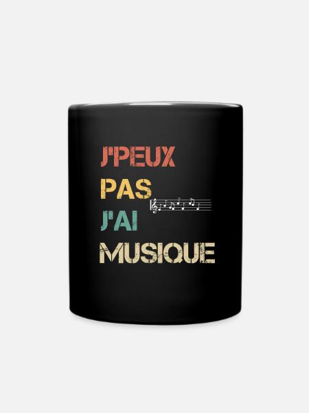 je peux pas j'ai musique cadeau musicien - Mug uni - noir