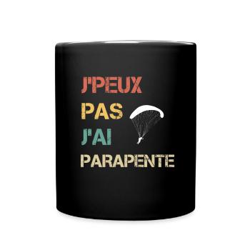 je peux pas j'ai parapente cadeau parapentiste - Mug uni - noir - Devant