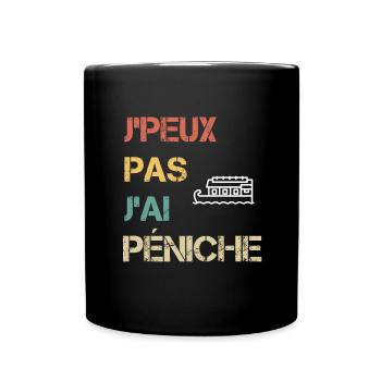 je peux pas j'ai péniche cadeau batelier - Mug uni - noir - Devant