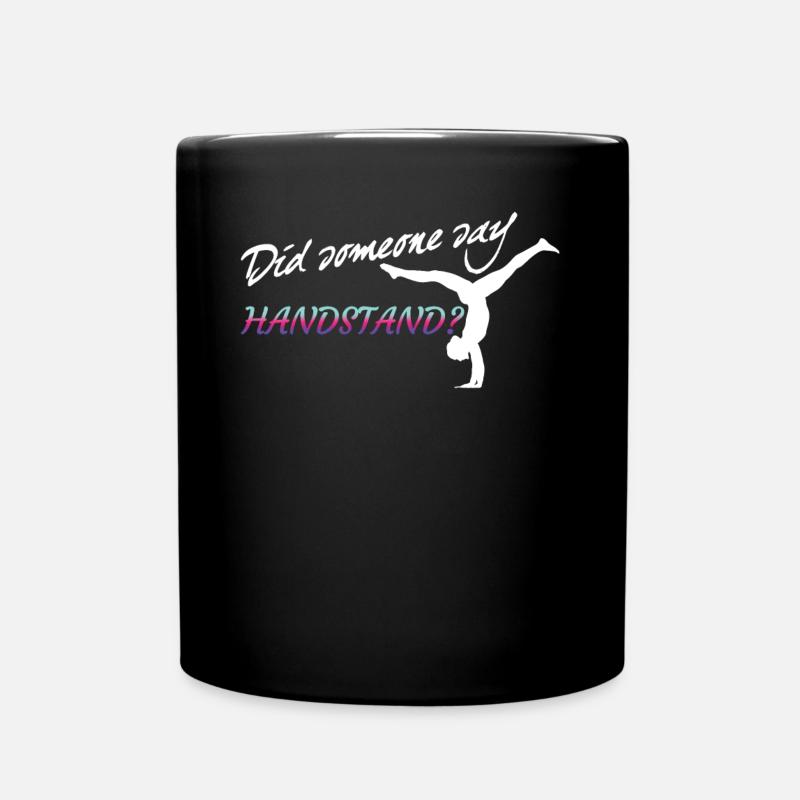 Handstand Spagat Turnerin - Tasse einfarbig - Schwarz