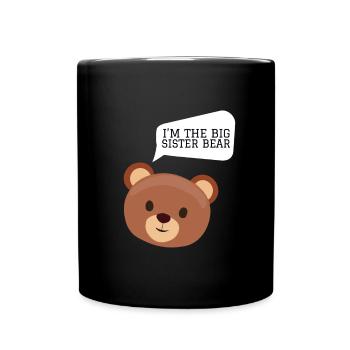 Frères et sœurs - Je suis la grande sœur ours - Mug uni - noir - Devant