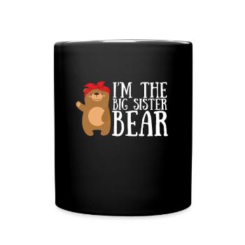 Frères et sœurs - Je suis la grande sœur ours - Mug uni - noir - Devant