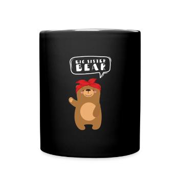 Frères et sœurs - Je suis la grande sœur ours - Mug uni - noir - Devant