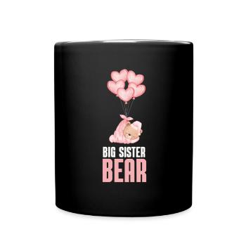 Frères et sœurs - Je suis la grande sœur ours - Mug uni - noir - Devant
