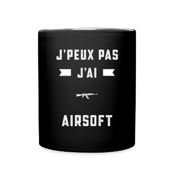 je peux pas j'ai airsoft joueur cadeau - Mug uni - noir - Devant