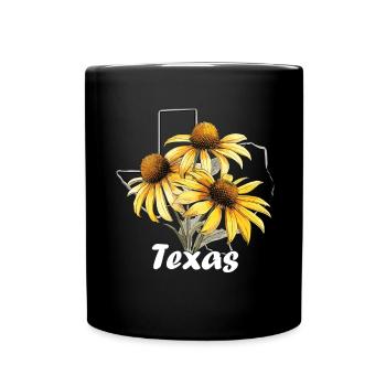 Drapeau du Texas avec printemps floral Texas - Mug uni - noir - Devant
