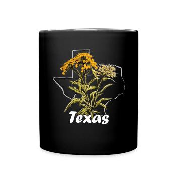 Texas flag with floral spring Texas - Full Colour Mug - black - Front