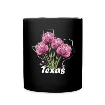 Drapeau du Texas avec printemps floral Texas - Mug uni - noir - Devant