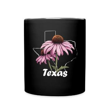 Texas flag with floral spring Texas - Full Colour Mug - black - Front
