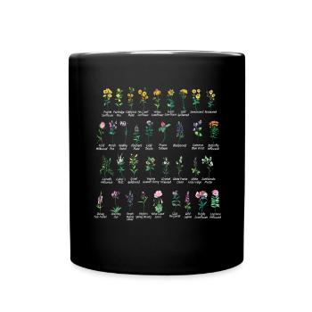 Texas flag with floral spring Texas - Full Colour Mug - black - Front