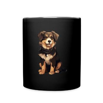 Hovawart besitzer Bauernhund Reinrassig - Tasse einfarbig - Schwarz - Vorne