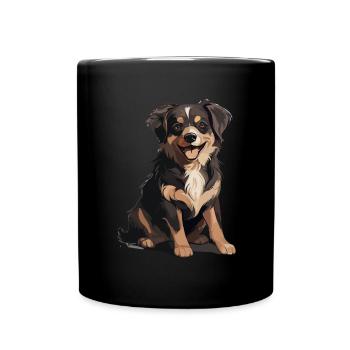 Hovawart besitzer Bauernhund Reinrassig - Tasse einfarbig - Schwarz - Vorne