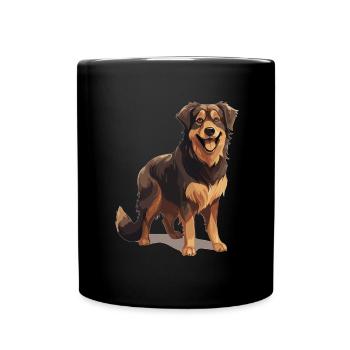 Hovawart besitzer Bauernhund Reinrassig - Tasse einfarbig - Schwarz - Vorne