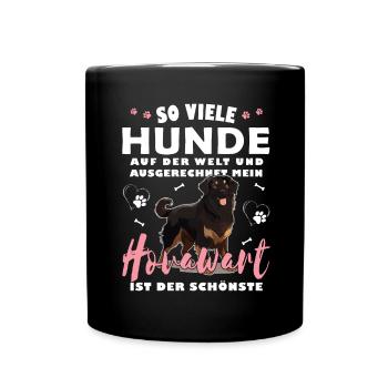 So viele Hunde auf der Welt - Bauernhund Hovawart - Tasse einfarbig - Schwarz - Vorne