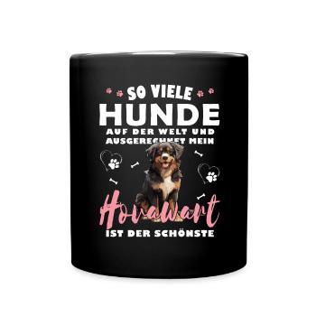 So viele Hunde auf der Welt - Hovawart - Tasse einfarbig - Schwarz - Vorne