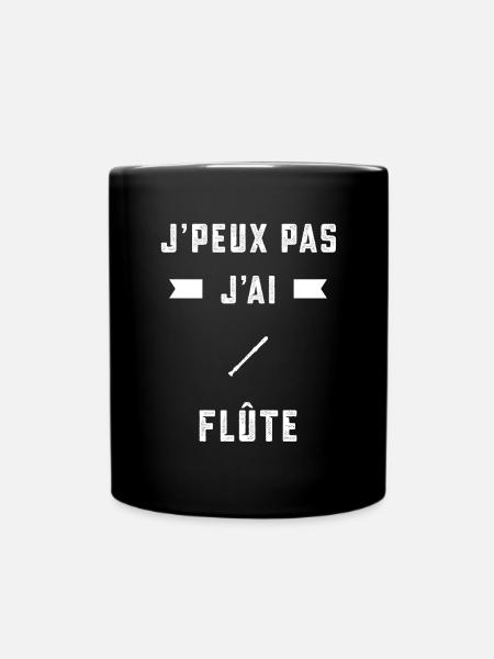je peux pas j'ai flûte flûtiste cadeau - Mug uni - noir