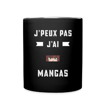je peux pas j'ai mangas mangaka cadeau - Mug uni - noir - Devant