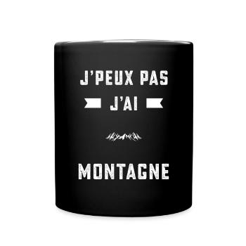 je peux pas j'ai montagne randonneur cadeau - Mug uni - noir - Devant