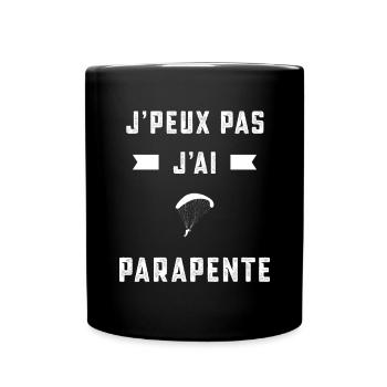 je peux pas j'ai parapente parapentiste cadeau - Mug uni - noir - Devant
