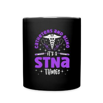 Catheters and Biling - STNA State Tested Nursing - Full Colour Mug - black - Front