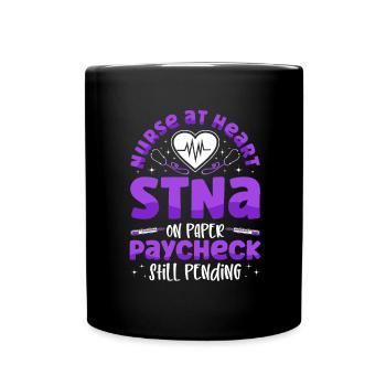 Nurse At Heart - STNA State Tested - Full Colour Mug - black - Front
